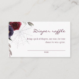 Tarjeta De Recepción Halloween Floral Diaper Raffle