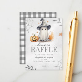 Tarjeta De Recepción Halloween Ghost Baby Shower Diaper Raffle