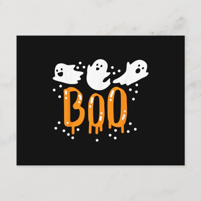 Tarjeta De Recepción Halloween Ghost Boo Cute (Anverso)