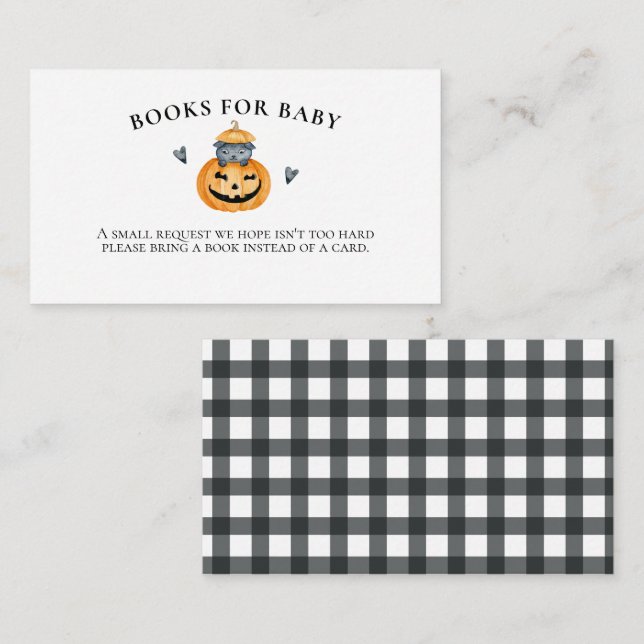 Tarjeta De Recepción Halloween: Libros de calabaza de Baby Shower para  (Anverso / Reverso)