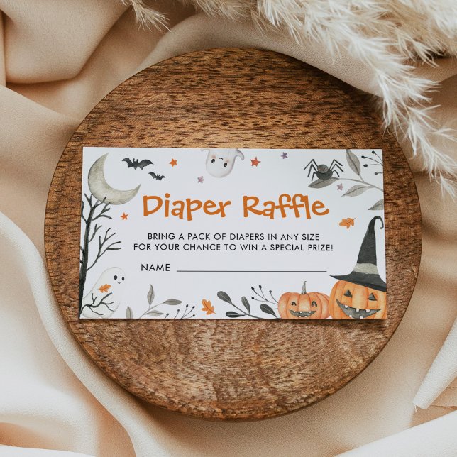 Tarjeta De Recepción Halloween Little Boo Baby Shower Diaper Raffle (Subido por el creador)