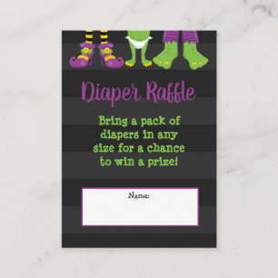 Tarjeta De Recepción Halloween Monster Baby Shower Diaper Raffle