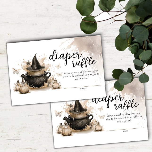 Tarjeta De Recepción Halloween Neutral Diaper Raffle Baby Shower (Subido por el creador)
