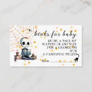 Tarjeta De Recepción Halloween Skeleton Baby Shower Diaper Raffle