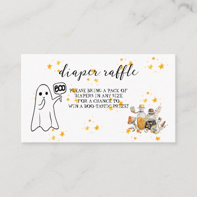 Tarjeta De Recepción Halloween Skeleton Baby Shower Diaper Raffle (Anverso)