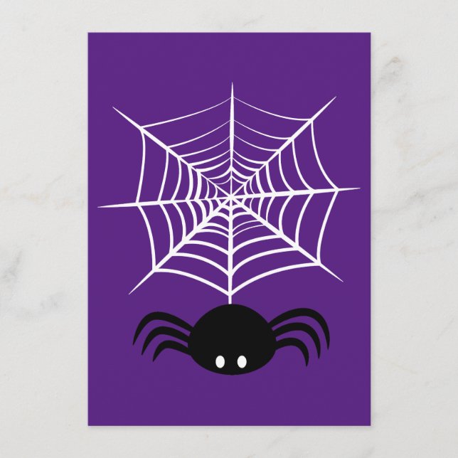 Tarjeta De Recepción Halloween Spider Web (Anverso)