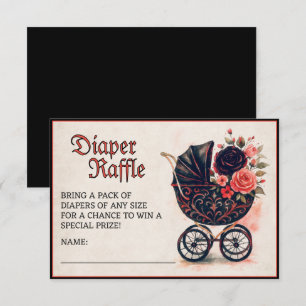 Tarjeta De Recepción Halloween Stroller Diaper Raffle Baby Shower