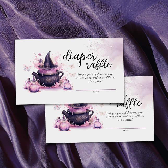 Tarjeta De Recepción Halloween Tema Diaper Rosa Raffle Baby Shower (Subido por el creador)