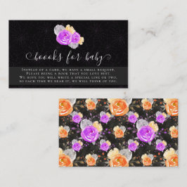 Tarjeta De Recepción Halloween Vintage Floral Shower Books para bebé