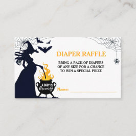 Tarjeta De Recepción Halloween Witch Baby Shower Diaper Raffle