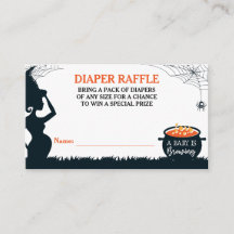 Halloween Witch Baby Shower Diaper Raffle
