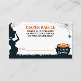 Tarjeta De Recepción Halloween Witch Baby Shower Diaper Raffle