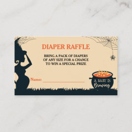 Tarjeta De Recepción Halloween Witch Baby Shower Diaper Raffle