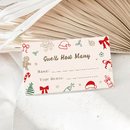 Tarjeta De Recepción Hand Drawn Christmas Baby Shower Guess How Many
