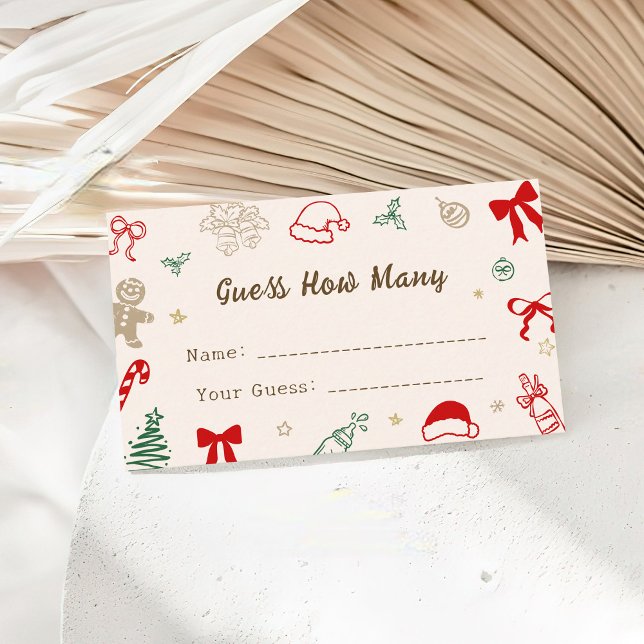 Tarjeta De Recepción Hand Drawn Christmas Baby Shower Guess How Many (Subido por el creador)