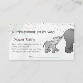 Tarjeta De Recepción  Hand Drawn Elephant Little Peanut Diaper Raffle 