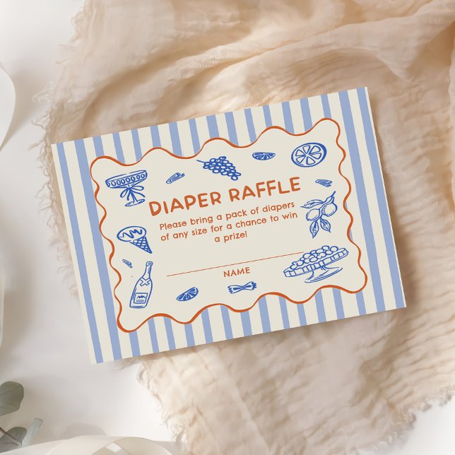 Tarjeta De Recepción Hand Drawn Italian Baby Shower Diaper Raffle (Subido por el creador)