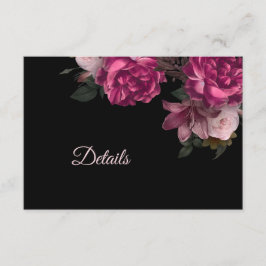 Tarjeta De Recepción Hand Drawn Roses  Dark Moody