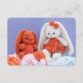 Tarjeta De Recepción Handmade-style with Сrochet Bunny