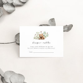 Tarjeta De Recepción HANNAH Bear Woodland Baby Shower Diaper Raffle