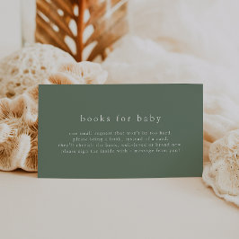 Tarjeta De Recepción HANNAH Green Simple Baby Shower Books para el bebé