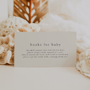 Tarjeta De Recepción HANNAH Vintage Simple Baby Shower Books para el be