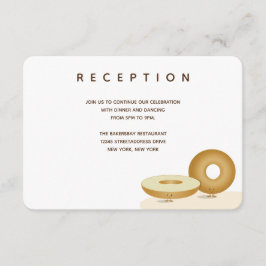 Tarjeta De Recepción Happy Bagel Boda White Brown Cream