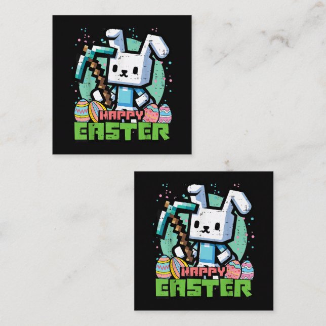 Tarjeta De Recepción Happy Easter Bunny Pixel Game  (Anverso / Reverso)