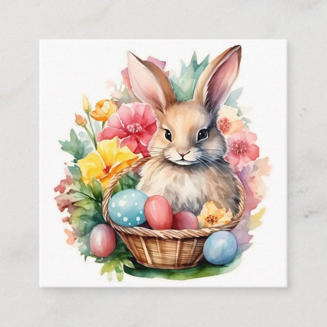 Tarjeta De Recepción Happy Easter Bunny Watercolor (Anverso)