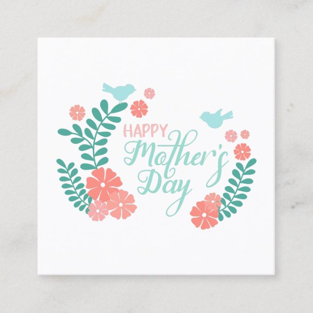Tarjeta De Recepción Happy mother's day calligraphy text in floral desi (Anverso)