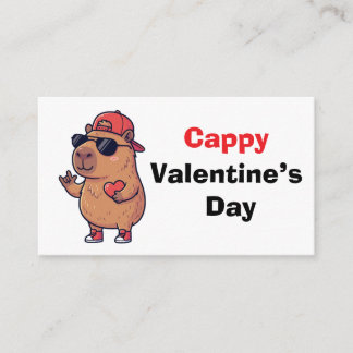 Tarjeta De Recepción Happy Valentine's Day Cool Capybara Classroom Card