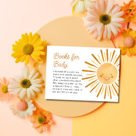 Tarjeta De Recepción Happy Yellow Sunshine Boho Books para Baby Shower