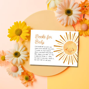Tarjeta De Recepción Happy Yellow Sunshine Boho Books para Baby Shower