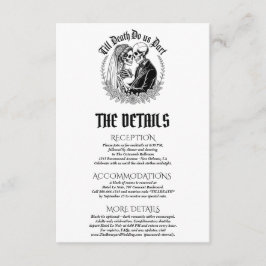 Tarjeta De Recepción Hasta La Muerte, Boda De Esqueletos Góticos