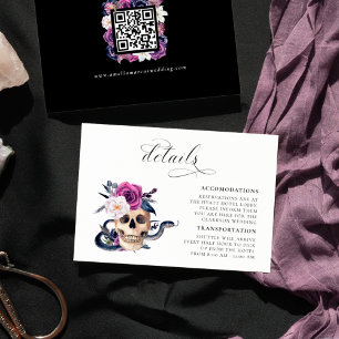 Tarjeta De Recepción 'Hasta la muerte nos dividen en detalles morados y