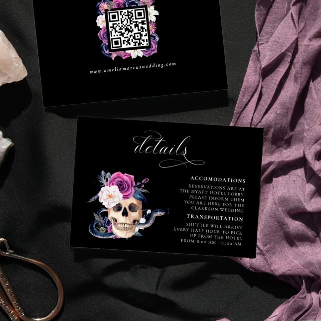 Tarjeta De Recepción 'Hasta la muerte nos dividen en detalles morados y (Subido por el creador)