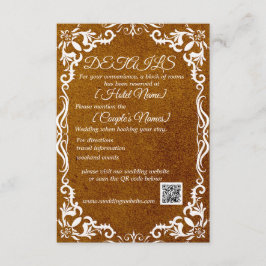 Tarjeta De Recepción Havana Brown Minimal Elegant Wedding Enclosure Car