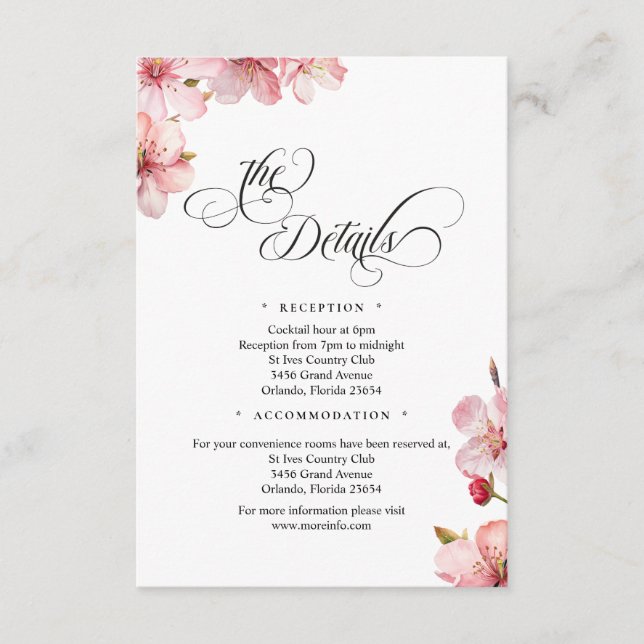 Tarjeta De Recepción Hawthorne Calligraphy QR Code Enclosure Card (Anverso)