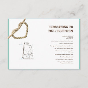 Tarjeta De Recepción Heart Love Knot Western Boda Directions
