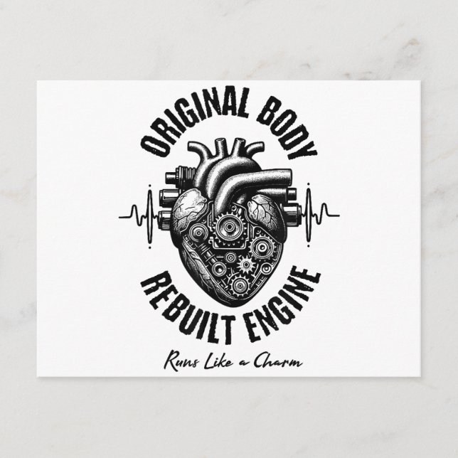 Tarjeta De Recepción Heart Surgery Original Body Rebuilt Engine Runs Li (Anverso)