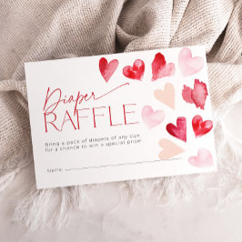 Tarjeta De Recepción Heart Valentines Diaper Raffle Ticket Baby Shower