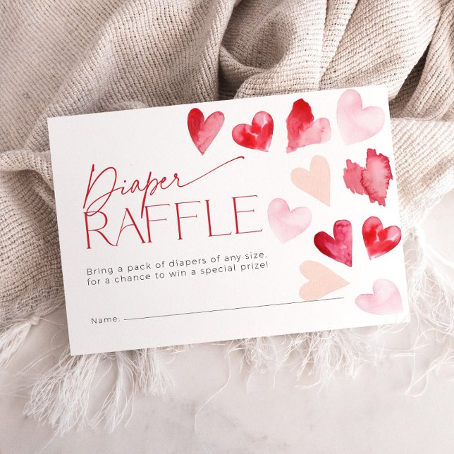 Tarjeta De Recepción Heart Valentines Diaper Raffle Ticket Baby Shower (Subido por el creador)
