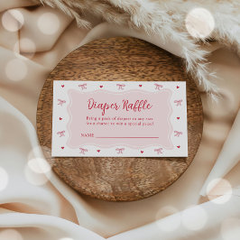Tarjeta De Recepción Hearts Valentine Baby Shower Diaper Raffle Tickets