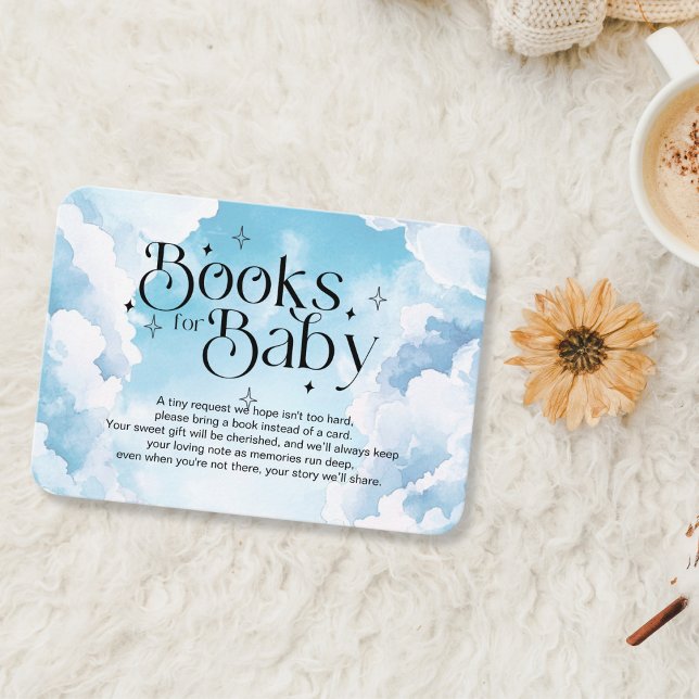 Tarjeta De Recepción Heaven envió libros de nubes azules a Baby Shower (Subido por el creador)