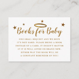 Tarjeta De Recepción Heaven Sent Baby Shower Book Request Gold