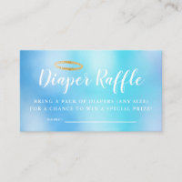 Heaven Sent Blue Baby Shower Diaper Ticket