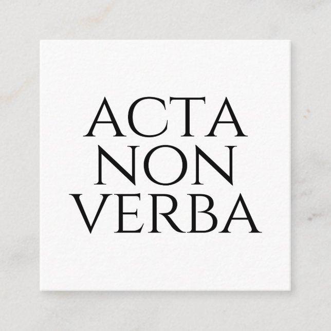 Tarjeta De Recepción Hechos No Palabras (Anverso)