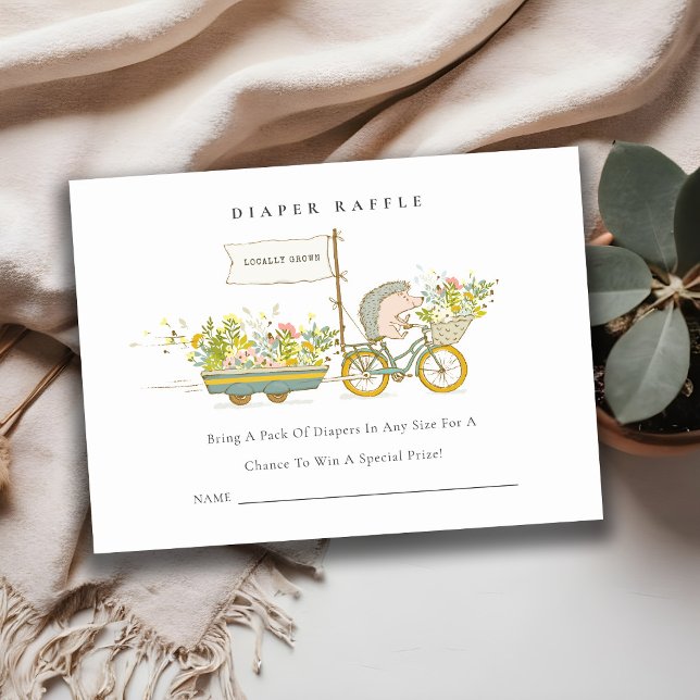 Tarjeta De Recepción Hedgehog Diaper Raffle Baby Shower de crecimiento  (Subido por el creador)