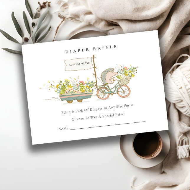 Tarjeta De Recepción Hedgehog Diaper Raffle Baby Shower de crecimiento  (Subido por el creador)