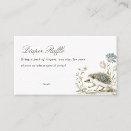 Tarjeta De Recepción Hedgehog Floral Cottage Diaper Raffle